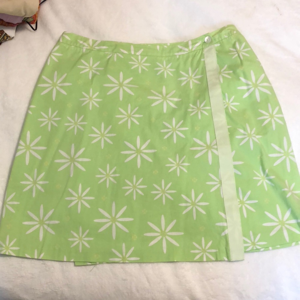 green flower skirt with built in shorts